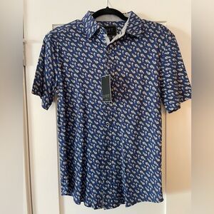 NWT LOFT 604 Designer men’s short sleeve button-down, size S